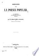 Observaciones sobre la poesia popular