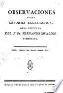 Observaciones sobre reforma eclesiastica