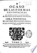 Ocaso de las formas aristotélicas ...