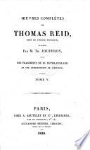 Oeuvres completes de Thomas Reid