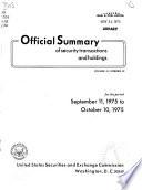 Official Summary of Security Transactions and Holdings