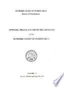 Official Translations of the Opinions of the Supreme Court of Puerto Rico