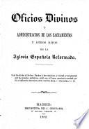 Oficios divinos y administración de los sacramentos y otros ritos
