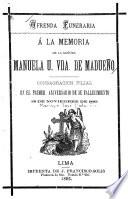 Ofrenda funeraria á la memoria de la Señora Manuela U. vda. de Madueño