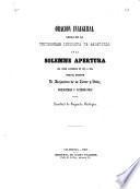 Oracion inaugural leida en la Universidad Literaria de Salamanca en la ... apertura del curso academico de 1863 á 1864