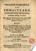 Oración panegírica a la Ida. Concepción de María que dijo a 15 de Dic. de 1788 en Sto.Domingo de esta Ciudad de Palma el Dr. Bartolomé Quegles