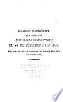 Oracion patriótica que pronunció José María de Bocanegra el 16 setiembre de 1826