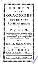 Orden de las Oraciones cotidianas, Ros Hodes Hanuca y Purim