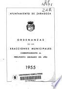 Ordenanzas de las exacciones municipales correspondientes al presupuesto ordinario del año 1955