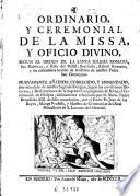 Ordinario y ceremonial de la missa y oficio divino