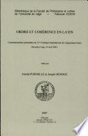 Ordre et cohérence en Latin