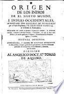 Origen De Los Indios De El Nuevo Mundo, E Indias Occidentales