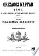 Orszagos Naptar. Szerk. Ökröss Balint