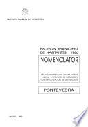 Padrón municipal de habitantes, 1986: Pontevedra
