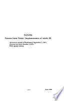 Panama Canal Treaty, Implementation of Article III