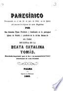Panegírico ... en honra de la beata Catalina Tomás, etc