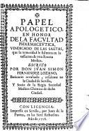 Papel apologetico, en honor de la Facultad pharmaceutica ...