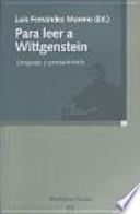 Para leer a Wittgenstein