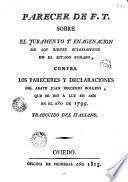 Parecer de F.T. sobre el juramento y enagenación de los bienes ectesiásticos, en el Estado Romano