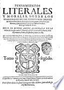 Pensamientos literales y morales, sobre los Euangelios de las dominicas despues de Pentecostes, llenos de mucha dotrina para todos los christianos, y particularmente para los padres predicadores, y curas de almas. Del P. FR. Miguel Angel Almenara de la orden del serafico padre S. Francisco ..