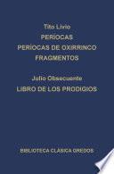 Períocas. Períocas de Oxirrinco. Fragmentos. Libro de los prodigios.