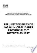 Peru, estadísticas de las municipalidades provinciales y distritales, 1997