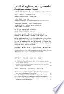 Philologica Pragensia