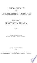 Phonétique et linguistique romanes