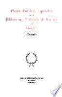 Pliegos poéticos españoles de la Biblioteca del Estado de Baviera de Munich