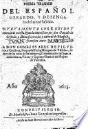Poema Tragico del Español Gerardo, y Desengaño del Amor Lasciuo ... Primera parte