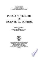 Poesía y verdad de Vicente W. Querol
