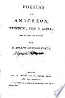 Poesías de Anachreón,Teócrito,Bion y Mosco