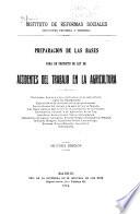 Preparación de la bases para un proyecto de ley de accidentes del trabajo en la agricultura