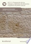 Preparación de los trabajos y replanteo de elementos singulares de piedra natural. IEXD0409