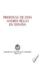 Presencia de don Andrés Bello en España