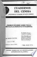 Primer informe sobre piezas metálicas indígenas en Barrera