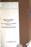 Primer mensaje del Presidente Barrientos