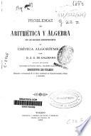 Problemas de aritmética y álgebra