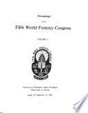 Proceedings of the Fifth World Forestry Congress
