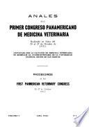 Proceedings of the First Panamerican Veterinary Congress