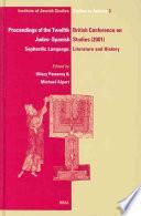 Proceedings of the Twelfth British Conference on Judeo-SpanishStudies, 24-26 June, 2001