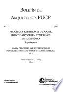 Procesos y expresiones de poder, identidad y orden tempranos en Sudamérica