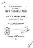 Progamas de las asignaturas de derecho internacional público y derecho internacional privado