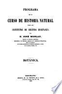 Programa de un curso de historia natural para los institutos de segunda enseñanza