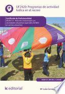 Programas de actividad lúdica en el recreo. SSCE0112