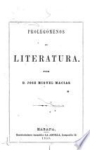 Prolegómenos de literatura