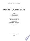 Prólogos, introd. por P. Laín entralgo