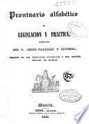 Prontuario alfabético de legislación y práctica