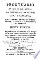 Prontuario en que se han reunido las obligaciones del soldado, cabo y sargento