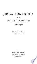 Prosa romántica de crítica y creación